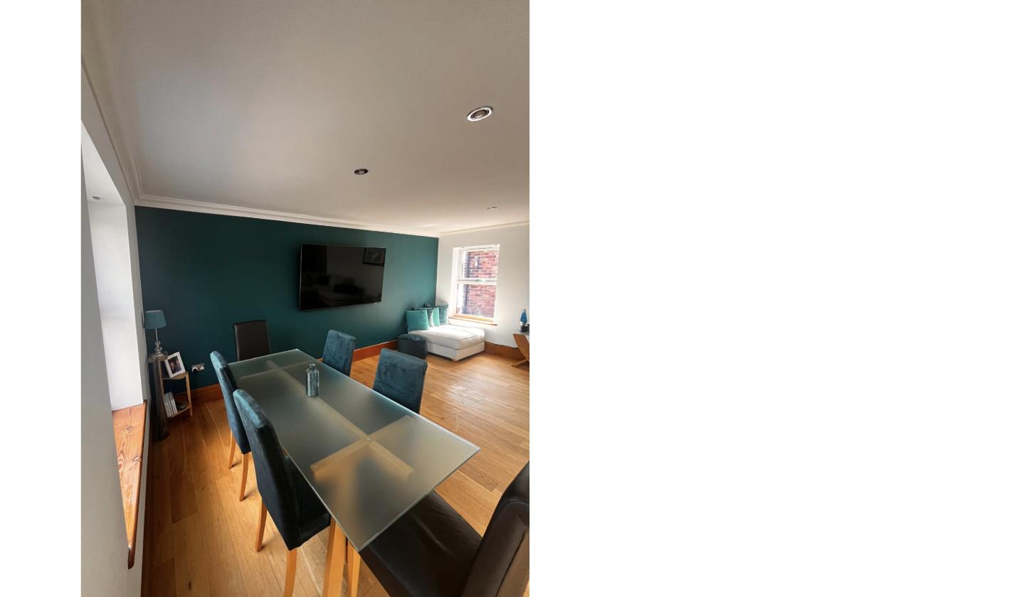 Family room finished, dining angle