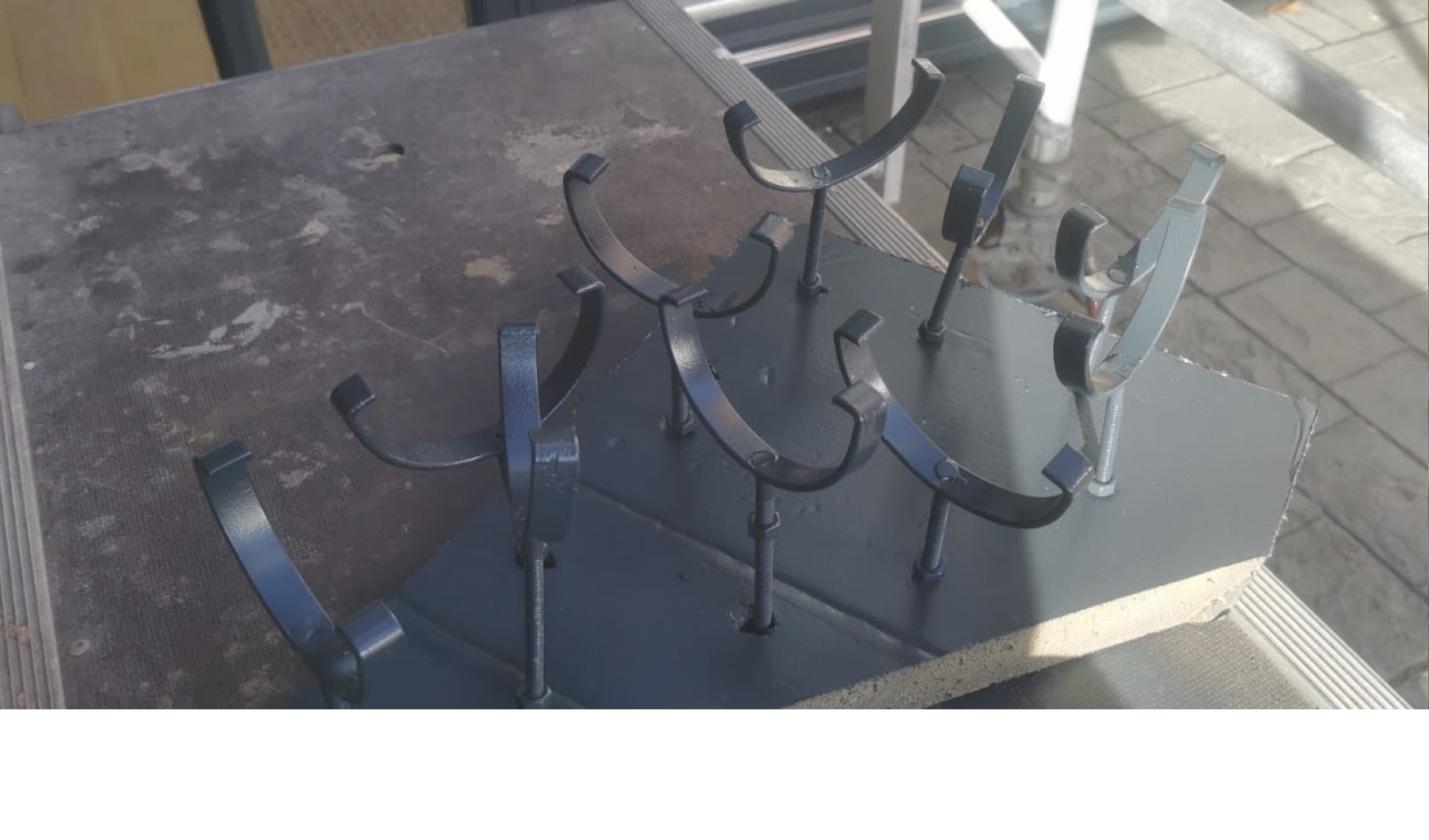 Guttering brackets after spray