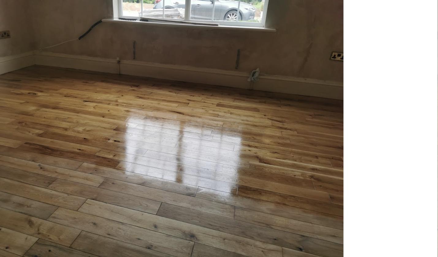 Wooden floor after polishing